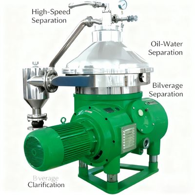 Automatische schijfcentrifuge voor de continue scheiding van vaste en vloeibare fasen in de industrie