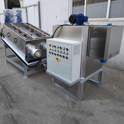 SS304 schroeftype het Weilandbehandeling van afvalwater Automatische 3m3/H van het Modderdehydratatietoestel